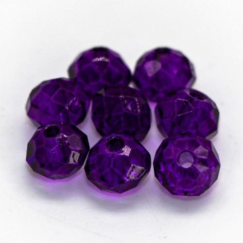 Бусины рондели 6*4мм, фуксия прозрачная